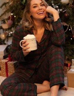 Cyberjammies Whistler Pyjama Top - Green Check -Belle Lingerie Store 62295 cyberjammies whistler pyjama top green check 6