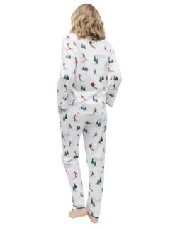 Cyberjammies Whistler Pyjama Top - White Ski Print -Belle Lingerie Store 62423 cyberjammies whistler pyjama top white ski print 6