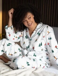 Cyberjammies Whistler Pyjama Top - White Ski Print -Belle Lingerie Store 62423 cyberjammies whistler pyjama top white ski print 7