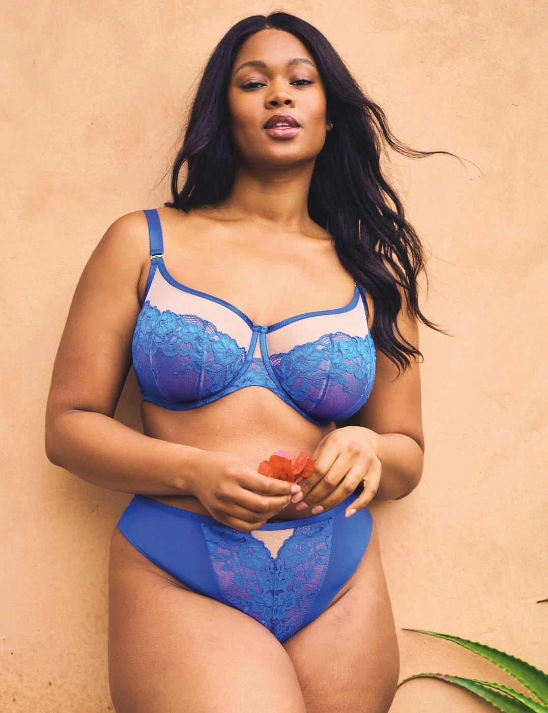 Sculptresse By Panache Josephine Thong - Cobalt/Latte 6 Sculptresse By Panache Josephine Thong - Cobalt/Latte - Image 6