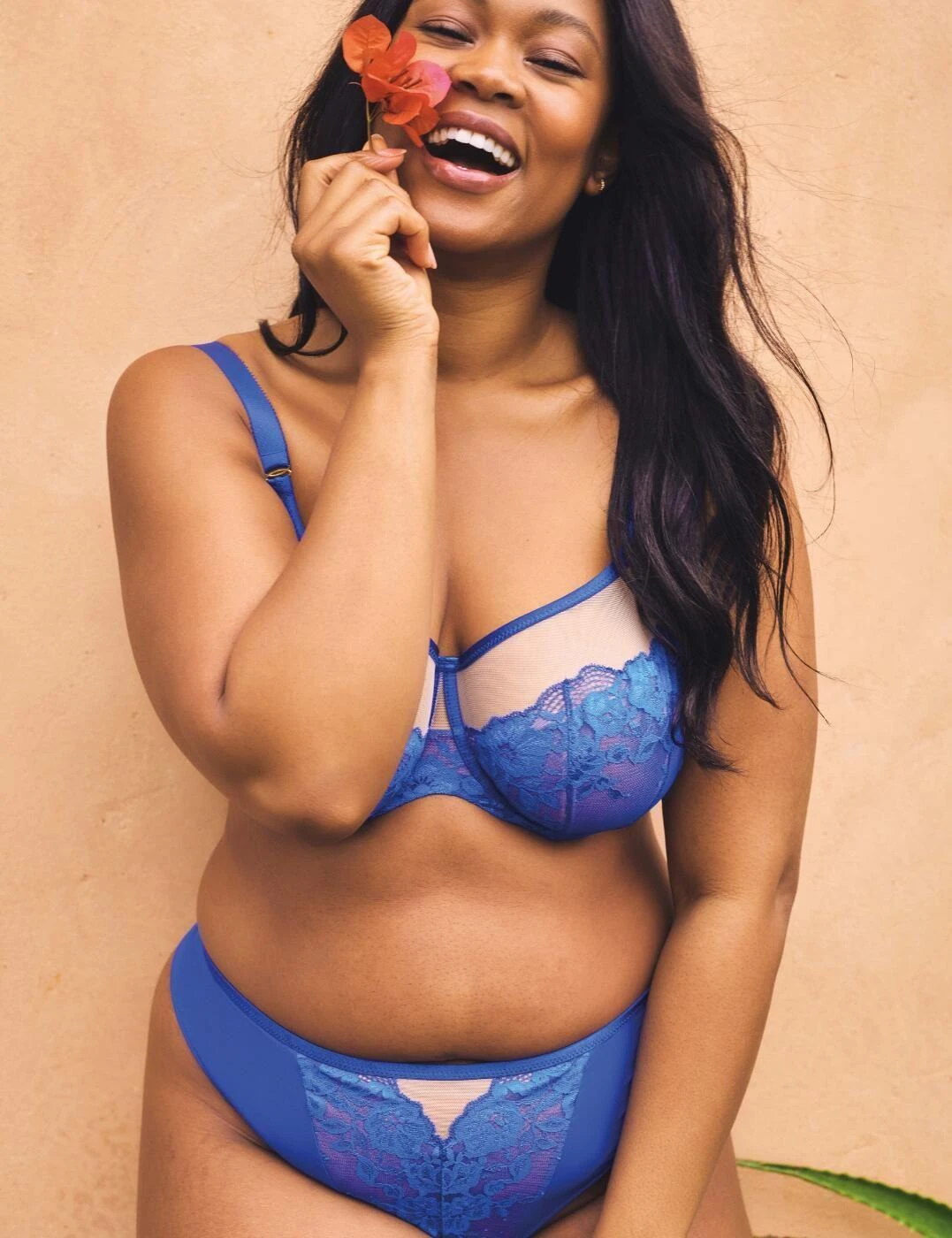 Sculptresse By Panache Josephine Thong - Cobalt/Latte 7 Sculptresse By Panache Josephine Thong - Cobalt/Latte - Image 7