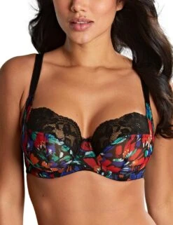 Panache Nina Balcony Bra - Black Floral -Belle Lingerie Store 62703 panache nina balcony bra black floral 5