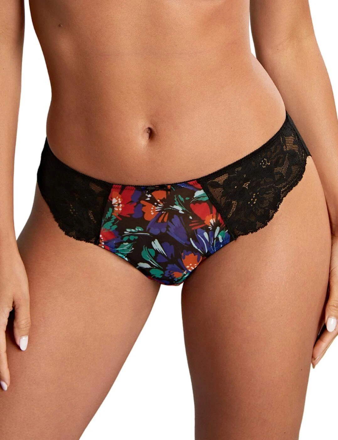 Panache Nina Brazilian Brief - Black Floral 1 Panache Nina Brazilian Brief - Black Floral