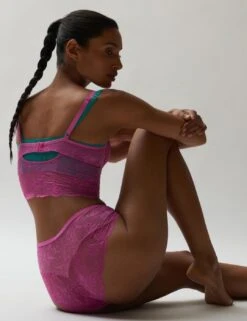 Triumph Amourette Charm Bustier - Flash Pink -Belle Lingerie Store 62796 triumph amourette charm bustier flash pink 6