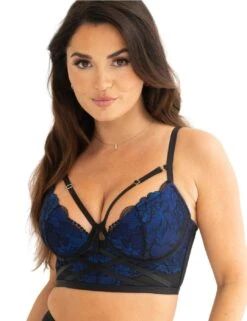 Pour Moi After Hours Padded Longline Bra - Black/Blue 13 Pour Moi After Hours Padded Longline Bra - Black/Blue -Belle Lingerie Store 63416 pour moi after hours padded longline bra blackblue 4