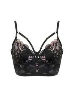 Pour Moi After Hours Padded Longline Bra - Black/Soft Pink 8 Pour Moi After Hours Padded Longline Bra - Black/Soft Pink -Belle Lingerie Store 63416 pour moi after hours padded longline bra blacksoft pink 3