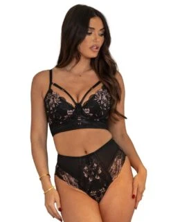 Pour Moi After Hours Padded Longline Bra - Black/Soft Pink 10 Pour Moi After Hours Padded Longline Bra - Black/Soft Pink -Belle Lingerie Store 63416 pour moi after hours padded longline bra blacksoft pink 5