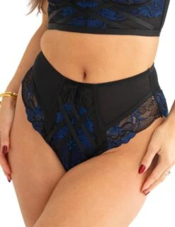 Pour Moi After Hours High Waist Brief - Black/Blue 13 Pour Moi After Hours High Waist Brief - Black/Blue -Belle Lingerie Store 63418 pour moi after hours high waist brief blackblue 4