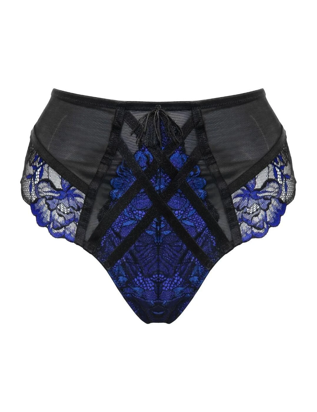 Pour Moi After Hours High Waist Brief - Black/Blue 5 Pour Moi After Hours High Waist Brief - Black/Blue - Image 5