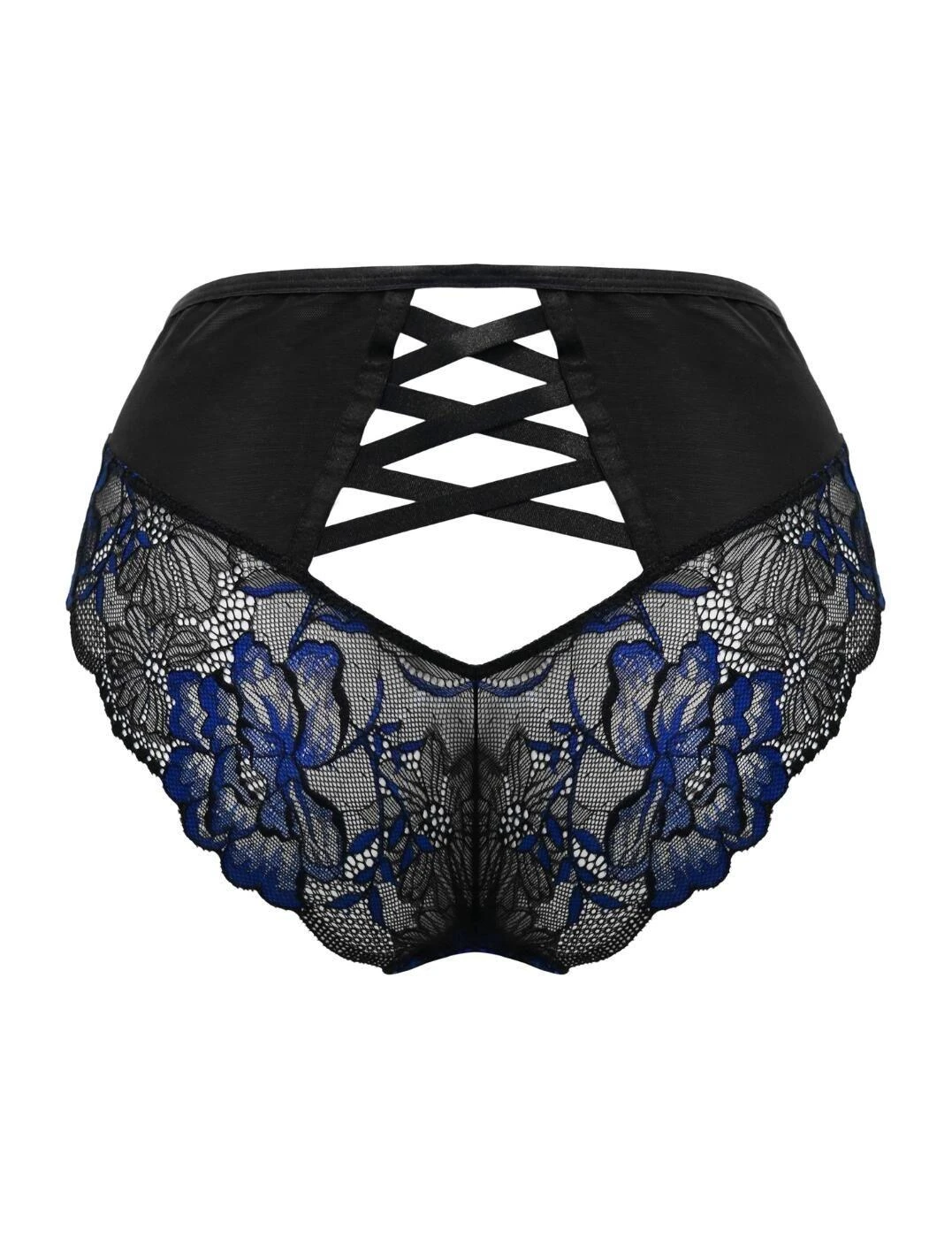 Pour Moi After Hours High Waist Brief - Black/Blue 6 Pour Moi After Hours High Waist Brief - Black/Blue - Image 6