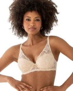 Pour Moi Atelier Lace High Apex Padded Bra - Ivory/Champagne