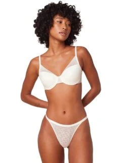 Triumph Signature Sheer Thong - Ecru White -Belle Lingerie Store 63963 triumph signature sheer thong ecru white 5