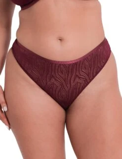 Curvy Kate Lace Daze Brazilian Brief - Claret
