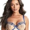 Panache Rosa Balcony Bra - Cobalt/Latte