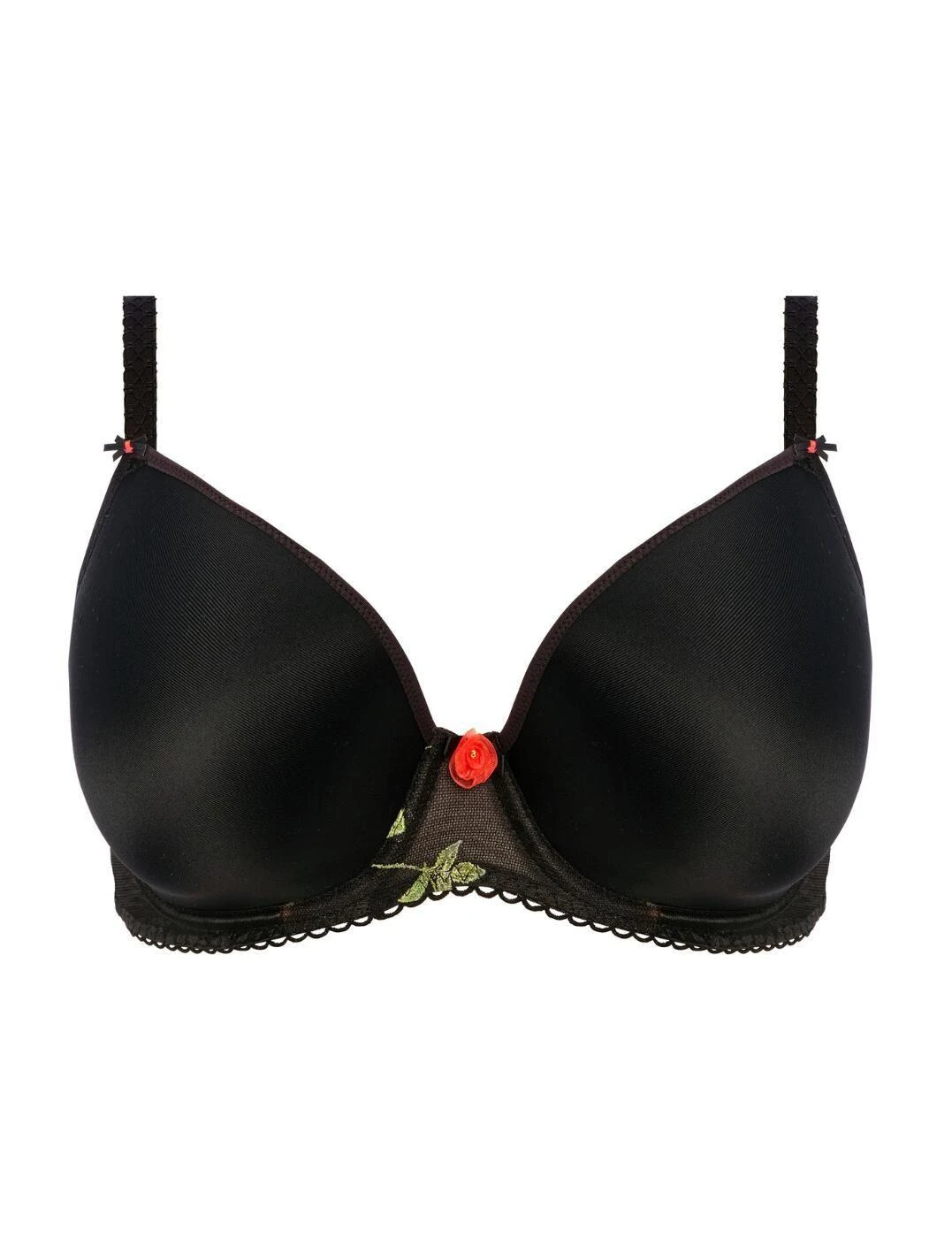 Freya Rose Blossom Moulded Plunge T Shirt Bra - Black 4 Freya Rose Blossom Moulded Plunge T Shirt Bra - Black - Image 4