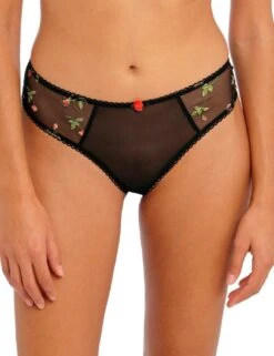 Freya Rose Blossom Thong - Black