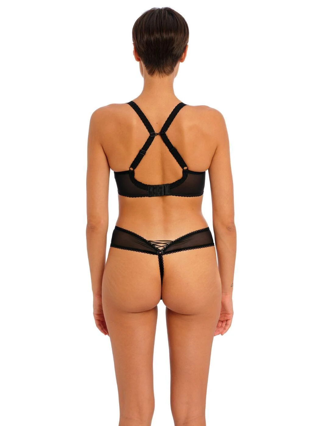 Freya Rose Blossom Thong - Black 5 Freya Rose Blossom Thong - Black - Image 5