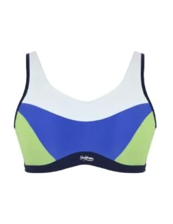 Sculptresse By Panache Upbeat Non Padded Sports Bra - Blue -Belle Lingerie Store 64289 sculptresse by panache upbeat non padded sports bra blue 5