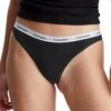 Calvin Klein Modern Logo Thong 3 Pack - Black/ Black/ Black