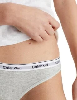 Calvin Klein Modern Logo Thong 3 Pack - Black/ White/ Grey Heather 7 Calvin Klein Modern Logo Thong 3 Pack - Black/ White/ Grey Heather -Belle Lingerie Store 64329 calvin klein modern logo thong 3 pack black white grey heather 4