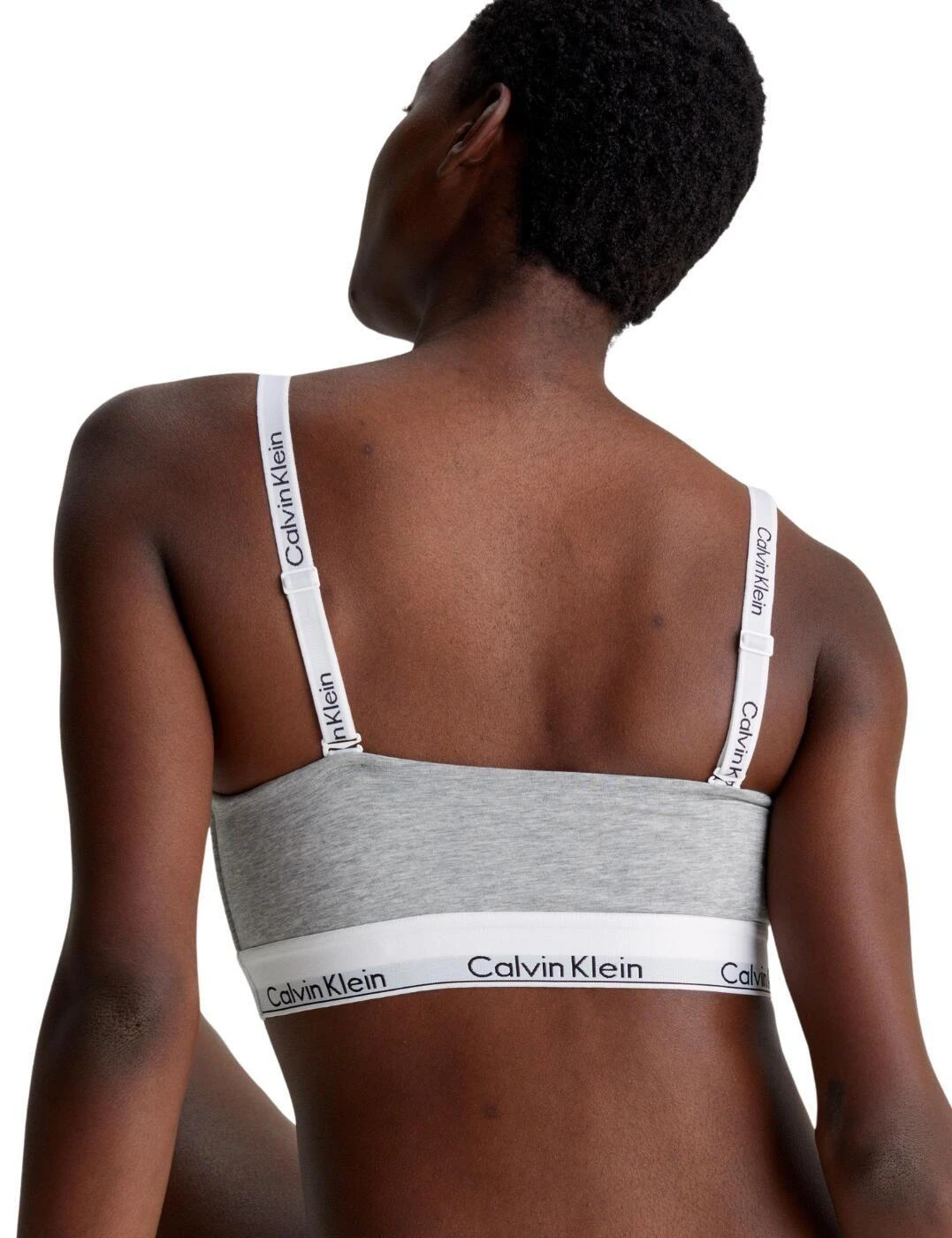 Calvin Klein Modern Cotton Lightly Lined Bandeau Bra - Grey Heather 3 Calvin Klein Modern Cotton Lightly Lined Bandeau Bra - Grey Heather - Image 3