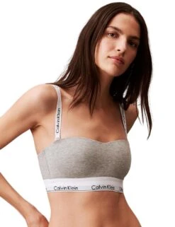 Calvin Klein Modern Cotton Lightly Lined Bandeau Bra - Grey Heather 15 Calvin Klein Modern Cotton Lightly Lined Bandeau Bra - Grey Heather -Belle Lingerie Store 64366 calvin klein modern cotton lightly lined bandeau bra grey heather 6