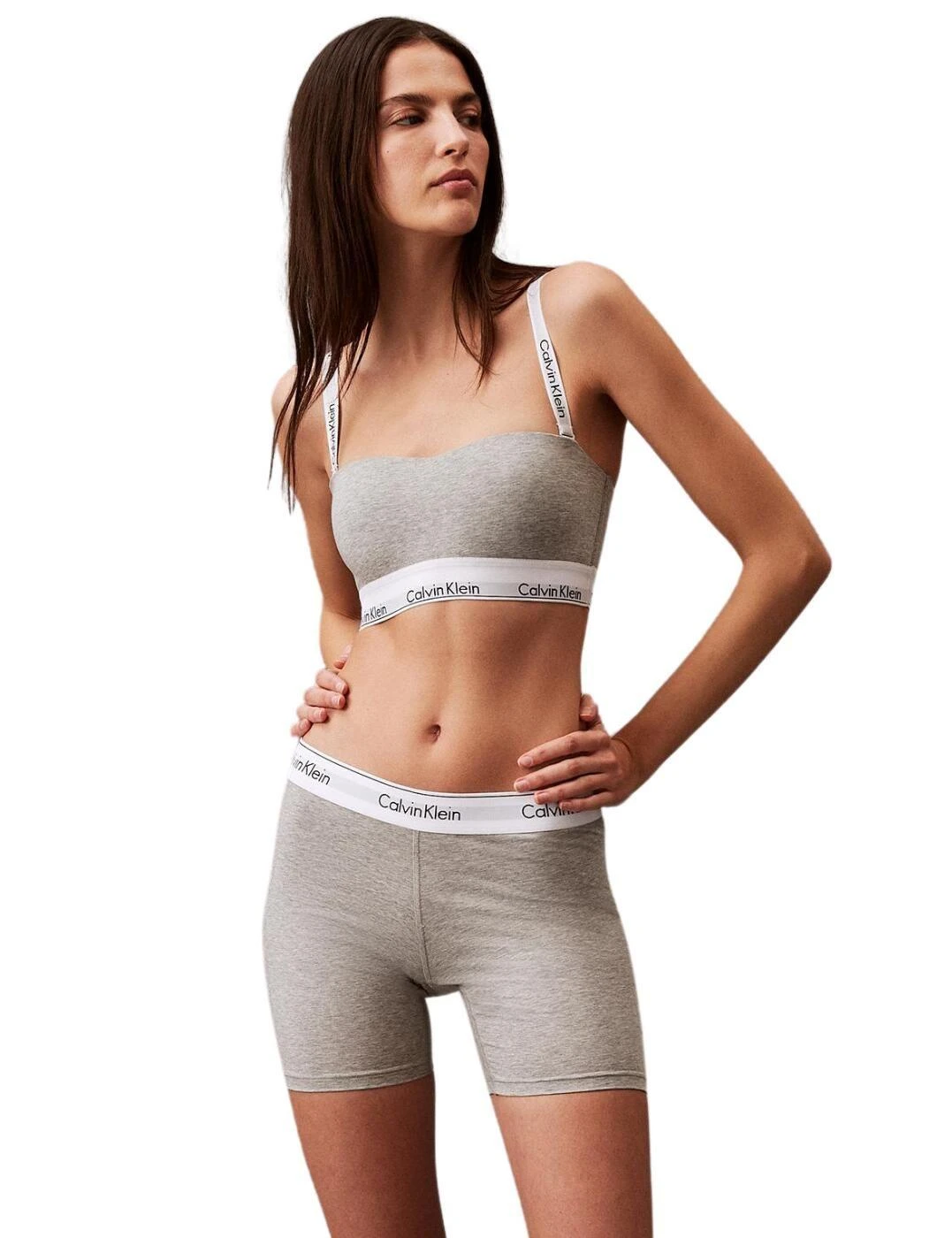 Calvin Klein Modern Cotton Lightly Lined Bandeau Bra - Grey Heather 9 Calvin Klein Modern Cotton Lightly Lined Bandeau Bra - Grey Heather - Image 9