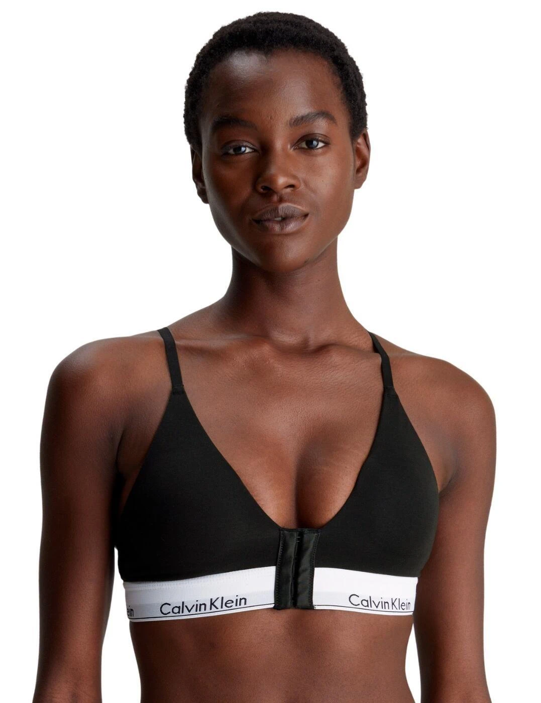 Calvin Klein Modern Cotton Triangle Post Surgery Bra - Black 1 Calvin Klein Modern Cotton Triangle Post Surgery Bra - Black