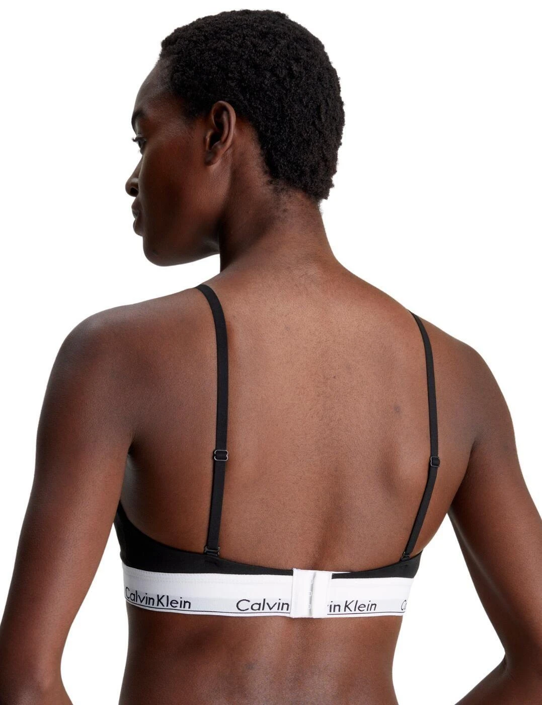 Calvin Klein Modern Cotton Triangle Post Surgery Bra - Black 2 Calvin Klein Modern Cotton Triangle Post Surgery Bra - Black - Image 2