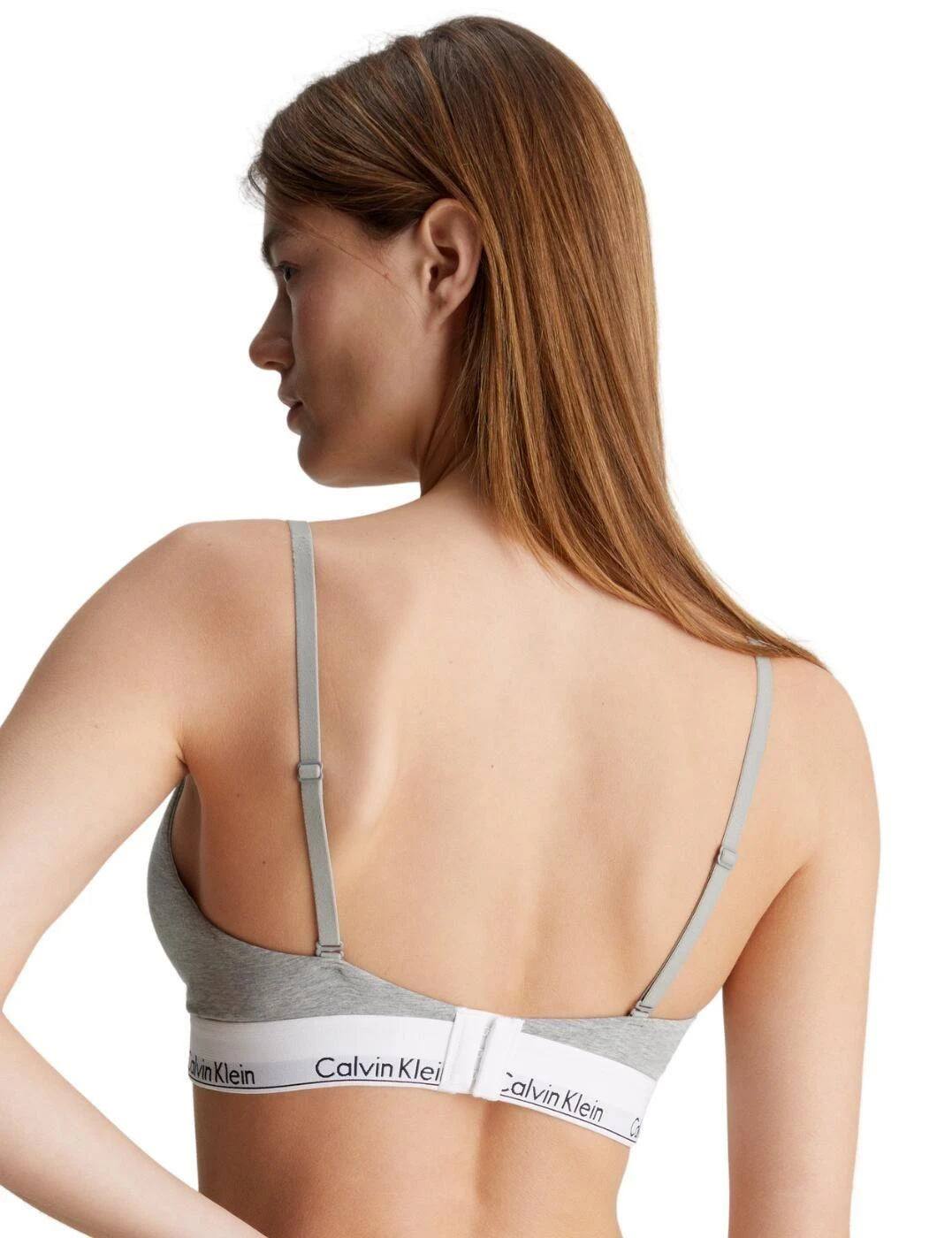 Calvin Klein Modern Cotton Triangle Post Surgery Bra - Grey Heather 2 Calvin Klein Modern Cotton Triangle Post Surgery Bra - Grey Heather - Image 2