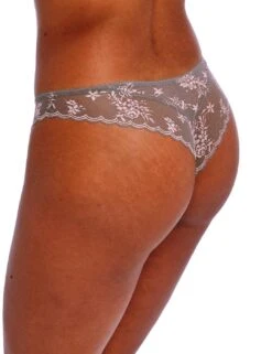 Freya Offbeat Decadence Brazilian Brief - Grey/Pink -Belle Lingerie Store 64514 freya offbeat decadence brazilian brief greypink 3