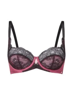 Gossard VIP Confession Non Padded Balcony Bra - Burgundy/Black -Belle Lingerie Store 64541 gossard vip confession non padded balcony bra burgundyblack 4