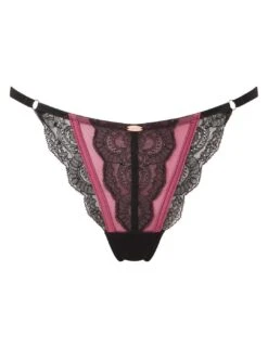 Gossard VIP Confession Thong - Burgundy/Black -Belle Lingerie Store 64547 gossard vip confession thong burgundyblack 4