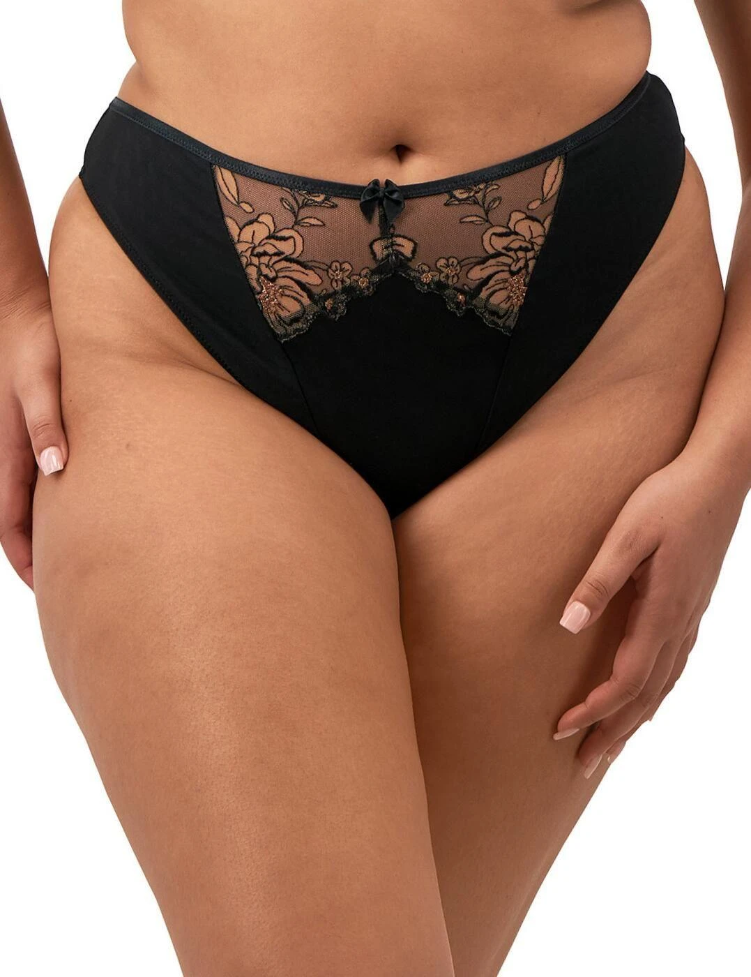 Elomi Teagan Thong - Black/Almond 1 Elomi Teagan Thong - Black/Almond