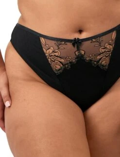 Elomi Teagan Thong - Black/Almond 12 Elomi Teagan Thong - Black/Almond -Belle Lingerie Store 64570 elomi teagan thong blackalmond 5