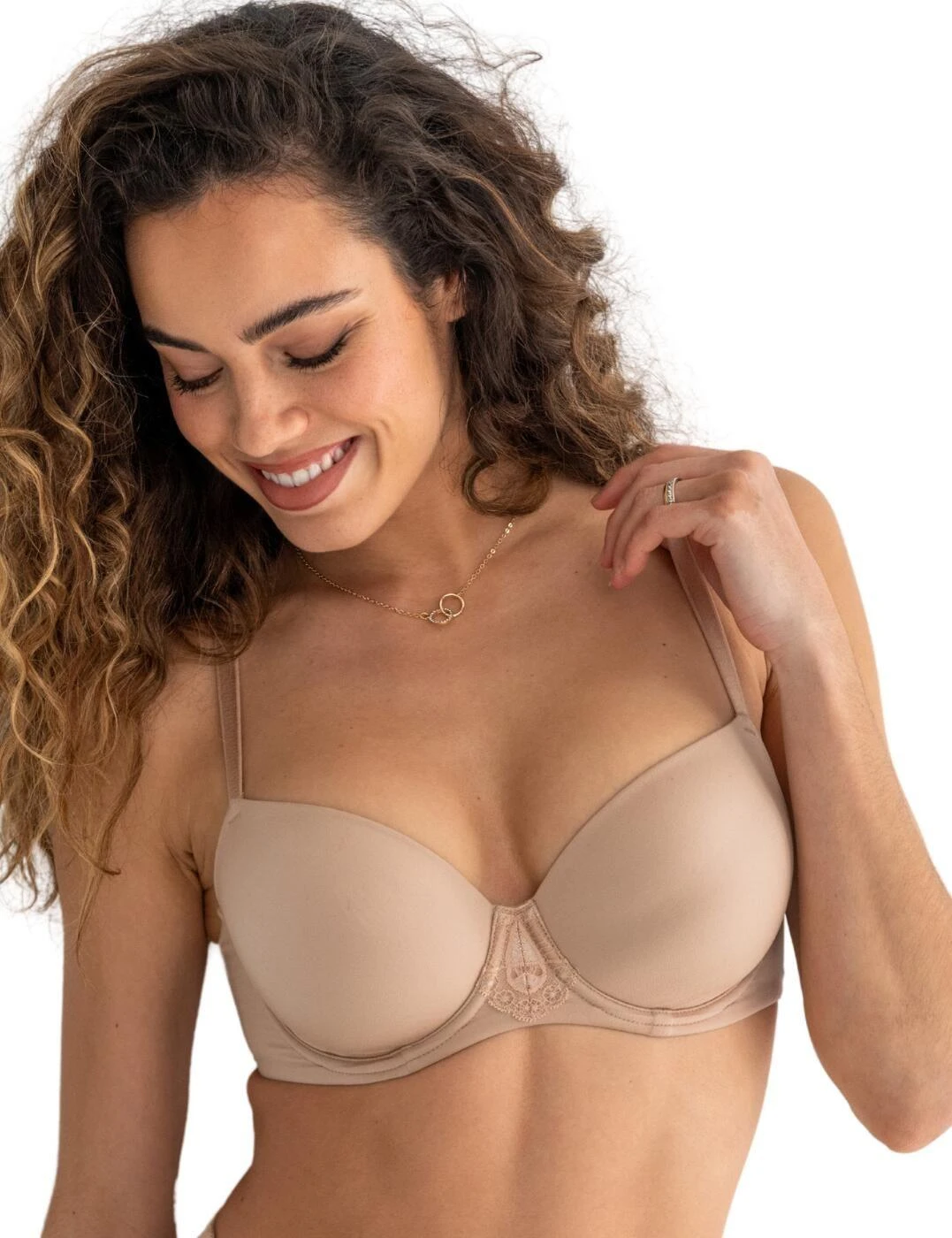 Pour Moi New Romance Balcony T Shirt Bra - Almond 1 Pour Moi New Romance Balcony T Shirt Bra - Almond