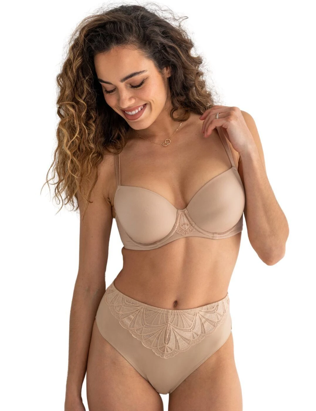 Pour Moi New Romance Balcony T Shirt Bra - Almond 5 Pour Moi New Romance Balcony T Shirt Bra - Almond - Image 5