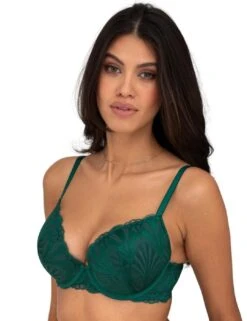 Pour Moi New Romance Padded Push Up Plunge Bra - Forest/Slate -Belle Lingerie Store 64844 pour moi new romance padded push up plunge bra forestslate 4
