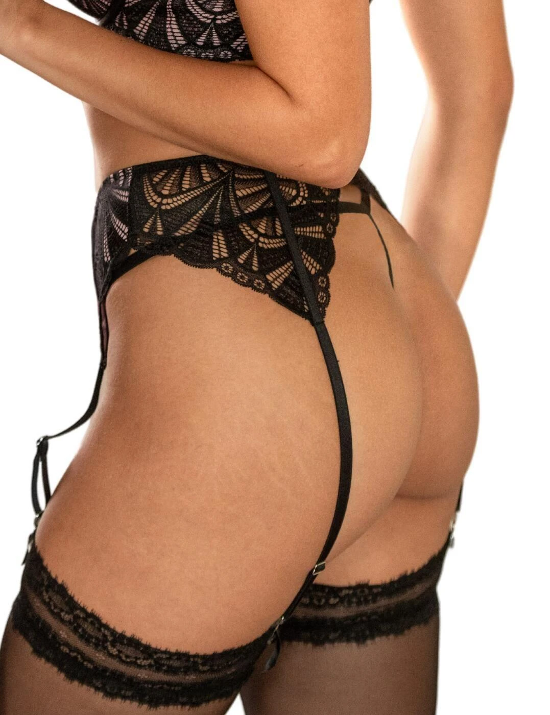 Pour Moi New Romance G String Thong - Black/Rose 2 Pour Moi New Romance G String Thong - Black/Rose - Image 2