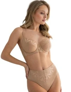 Pour Moi New Romance High Waist Brief - Almond -Belle Lingerie Store 64878 pour moi new romance high waist brief almond 5