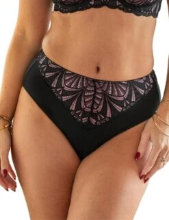 Pour Moi New Romance High Waist Brief - Black/Rose