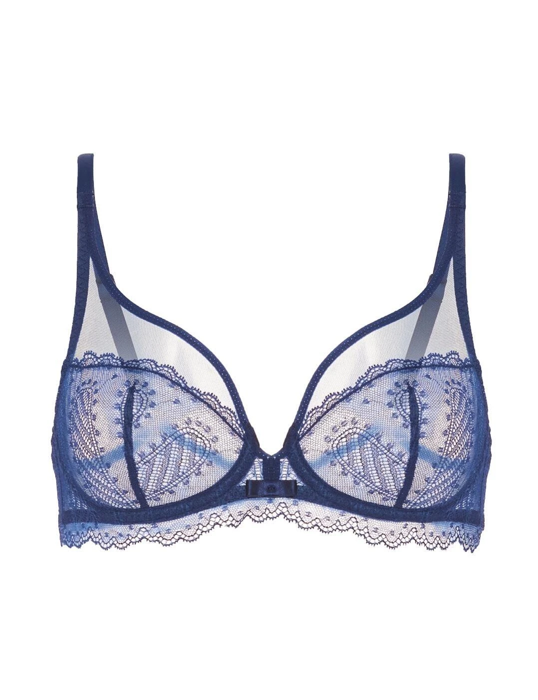Simone Perele Canopee Plunging Underwired Bra - Midnight 7 Simone Perele Canopee Plunging Underwired Bra - Midnight - Image 7