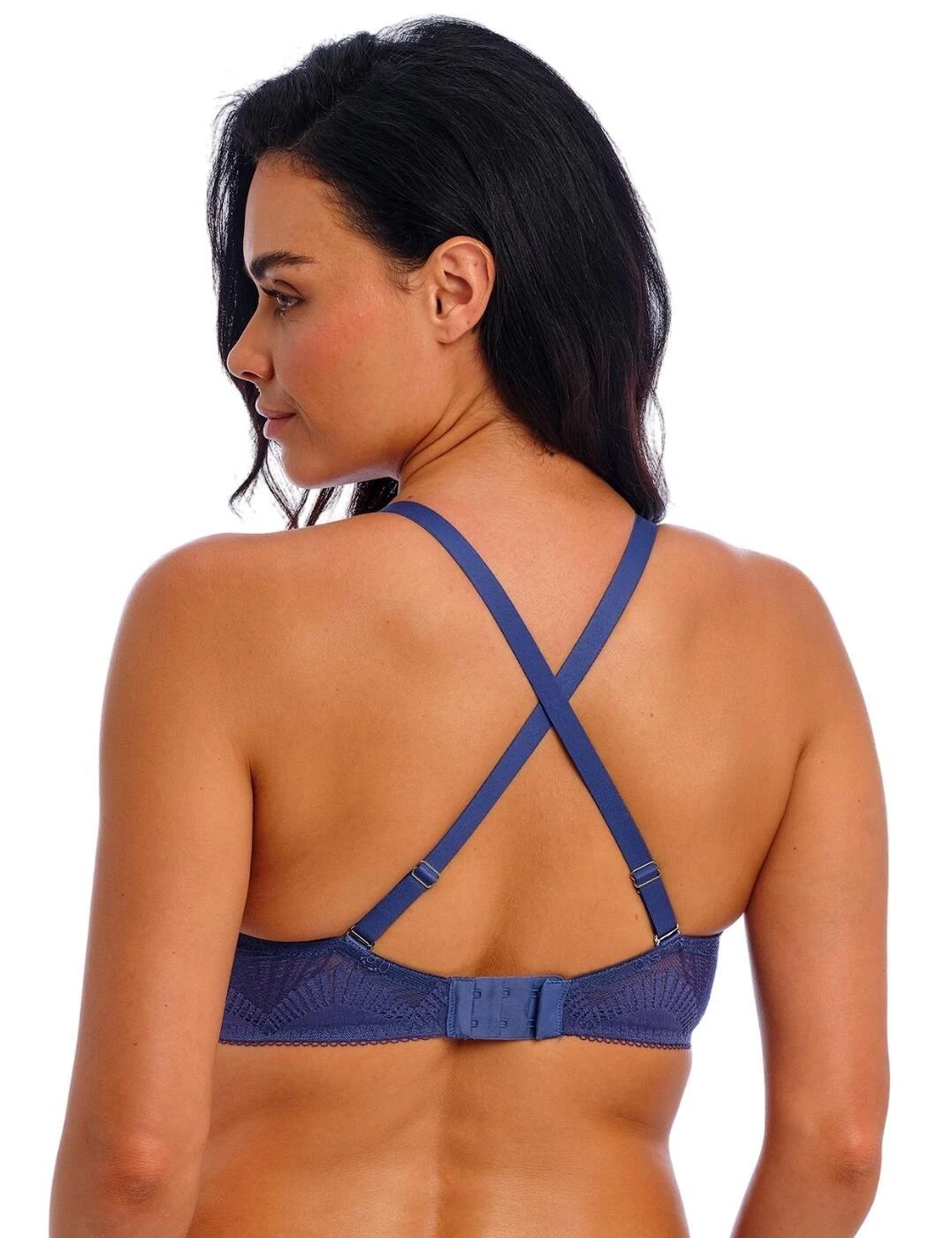 Wacoal Sensu Lace Underwired Plunge Bra - Dark Azure 3 Wacoal Sensu Lace Underwired Plunge Bra - Dark Azure - Image 3