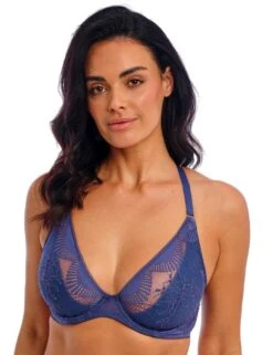 Wacoal Sensu Lace Underwired Plunge Bra - Dark Azure 13 Wacoal Sensu Lace Underwired Plunge Bra - Dark Azure -Belle Lingerie Store 65046 wacoal sensu lace underwired plunge bra dark azure 4