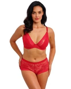 Wacoal Sensu Lace Underwired Plunge Bra - Salsa -Belle Lingerie Store 65046 wacoal sensu lace underwired plunge bra salsa 4