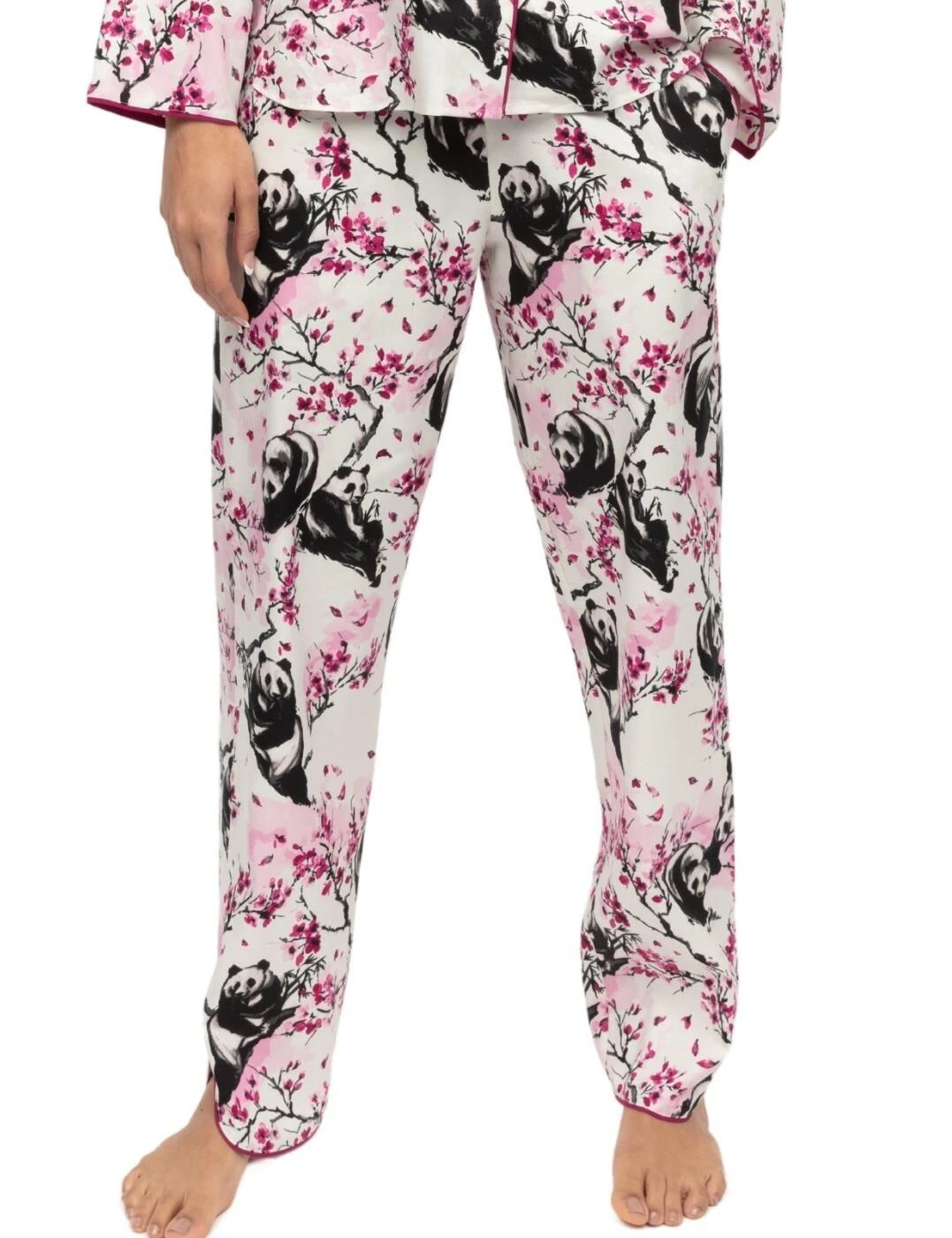 Cyberjammies Penelope Panda Print Pyjama Bottoms - White Mix 2 Cyberjammies Penelope Panda Print Pyjama Bottoms - White Mix - Image 2