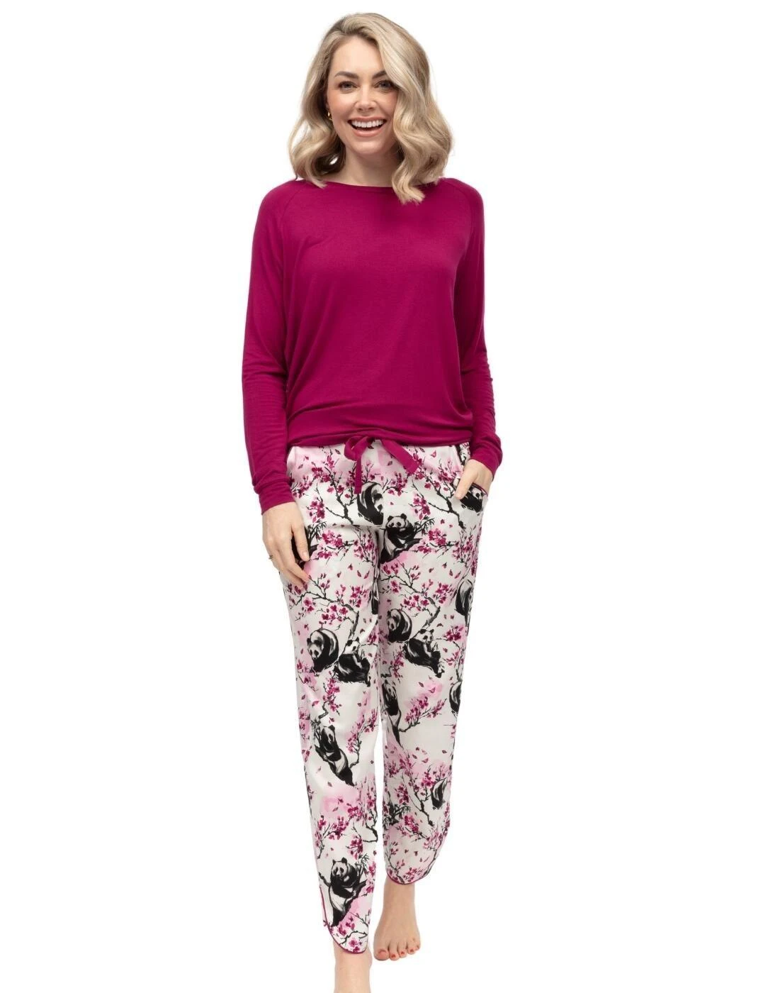 Cyberjammies Penelope Panda Print Pyjama Bottoms - White Mix 5 Cyberjammies Penelope Panda Print Pyjama Bottoms - White Mix - Image 5