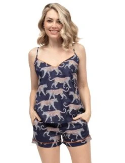 Cyberjammies Taylor Leopard Print Cami - Navy Mix -Belle Lingerie Store 65212 cyberjammies taylor leopard print cami navy mix 4
