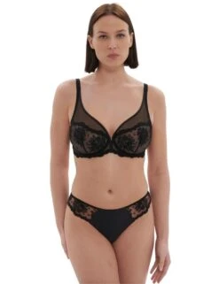 Simone Perele Intrigue Plunging Underwired Bra - Black -Belle Lingerie Store 65237 simone perele intrigue plunging underwired bra black 4