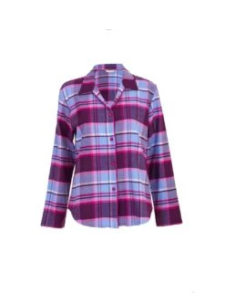 Cyberjammies Hazel Brushed Check Pyjama Top - Dark Purple Mix -Belle Lingerie Store 65346 cyberjammies hazel brushed check pyjama top dark purple mix 3